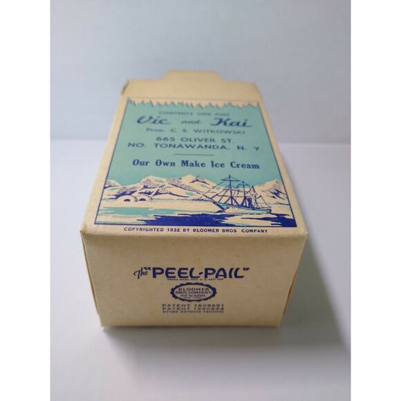 Vic And Kai Ice Cream Container 1932 Original Penguins Polar Bear Ship Iceburgs - Picture 6 of 7